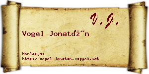 Vogel Jonatán névjegykártya